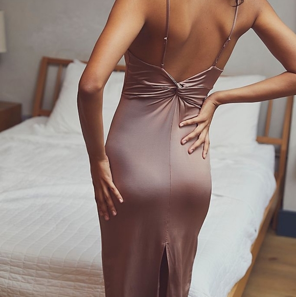 NWT Free People Two Good For You Midi Slip Satin Dress - Picture 2 of 3